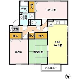 サン・ステージ海浜B棟 3LDKの間取図画像
