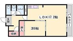 ハイツ柳井 1LDKの間取図画像