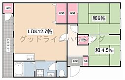 ローレルハイツ三木2棟 2LDKの間取図画像