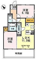 アルページュブラン 2LDKの間取図画像
