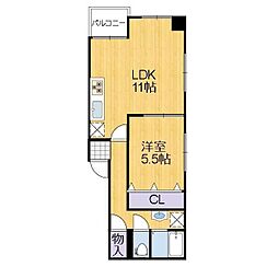 グランヴェール南車崎 1LDKの間取図画像