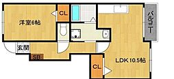 ジェネロシティーα 1LDKの間取図画像