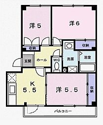サンエルディム 3DKの間取図画像