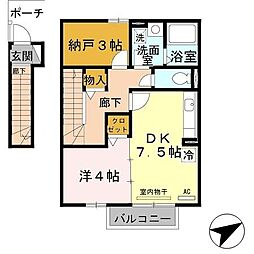 ローズコート砥堀 1SDKの間取図画像
