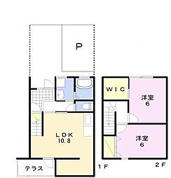 ビッグフォレスト宮上 2LDKの間取図画像