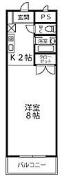 アレックスやしろ 1Kの間取図画像
