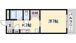 コーポ・エム・エヌ 1Kの間取図画像