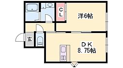 ウィズローズ神屋町 1LDKの間取図画像