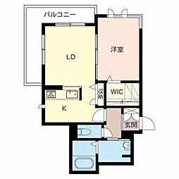 プレミアス三左衛門 1LDKの間取図画像
