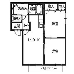 カーサチェレステ 2LDKの間取図画像