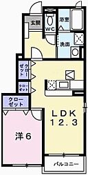 ベルアンジュ2 1LDKの間取図画像