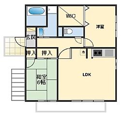 パルムコート手柄 2LDKの間取図画像