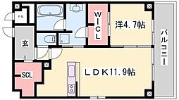 さくら三左衛門堀 1LDKの間取図画像