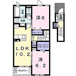 ルグラン赤穂I 2LDKの間取図画像