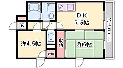 アスミー 2DKの間取図画像