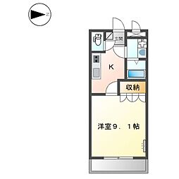 ヴェルジュール御着 1Kの間取図画像
