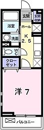 メゾンエイト 1Kの間取図画像