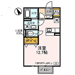 グランマーシーマサノA ワンルームの間取図画像