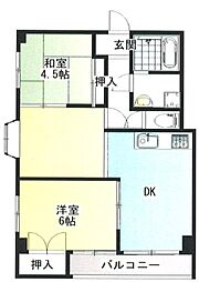 カーサ一色 2LDKの間取図画像