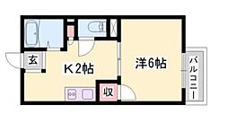ローズハイツ 1Kの間取図画像