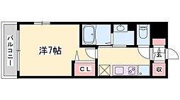 Luxe姫路 1Kの間取図画像
