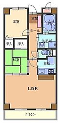 ヌーベ・ゆらの 2LDKの間取図画像