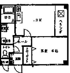 バーバリーコート 1DKの間取図画像
