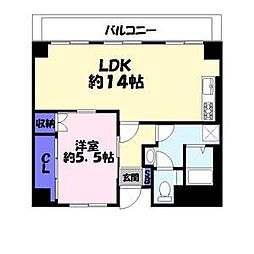 シャトー三和3号館 1LDKの間取図画像