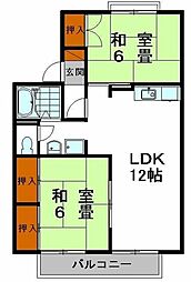 ハートフル夢前2 2LDKの間取図画像