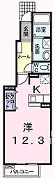 アクシス 1Kの間取図画像