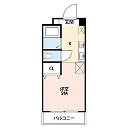 マルシェ書写 1Kの間取図画像