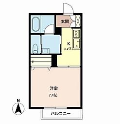 シャーメゾンLogi 1Kの間取図画像