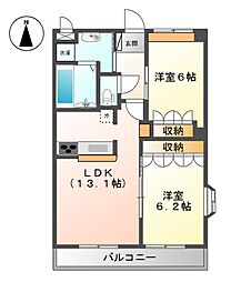ブラウンシャトー 2LDKの間取図画像
