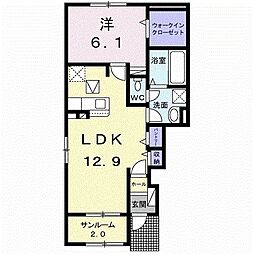 ファインコルソ8A 1LDKの間取図画像