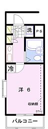 シャトー姫路 1Kの間取図画像