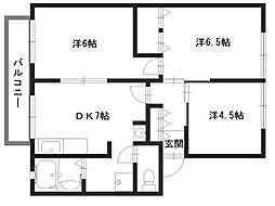 アーバン宮前1 3DKの間取図画像