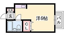 OMレジデンス姫路 ワンルームの間取図画像