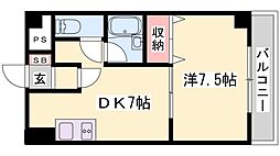 アルコ・ラ・カーサ佃町 1DKの間取図画像