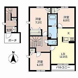 モンノールA棟 3LDKの間取図画像