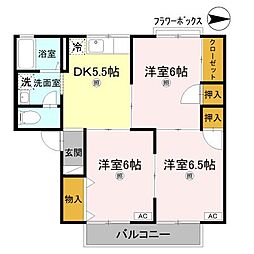 シャトルS.KB棟 3DKの間取図画像