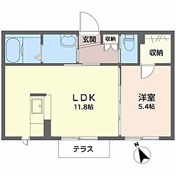ウェル・エンジュ 1LDKの間取図画像