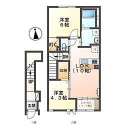 グリーンハーベスト 2LDKの間取図画像