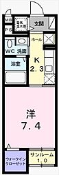 ブリーズコート城北 1Kの間取図画像