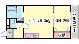ジーメゾン東加古川 1LDKの間取図画像