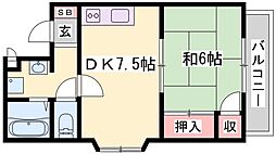 ルミエール・ベフ 1DKの間取図画像