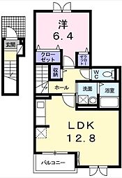 メゾンドシュシュセントラル 1LDKの間取図画像