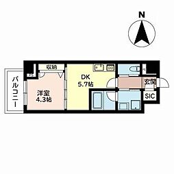 ベラ・ルーナ 1DKの間取図画像