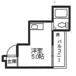 センチュリーアート21 ワンルームの間取図画像