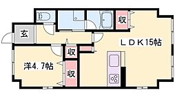 シャトー日東C棟 1LDKの間取図画像