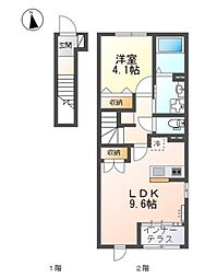 レミリア 1LDKの間取図画像